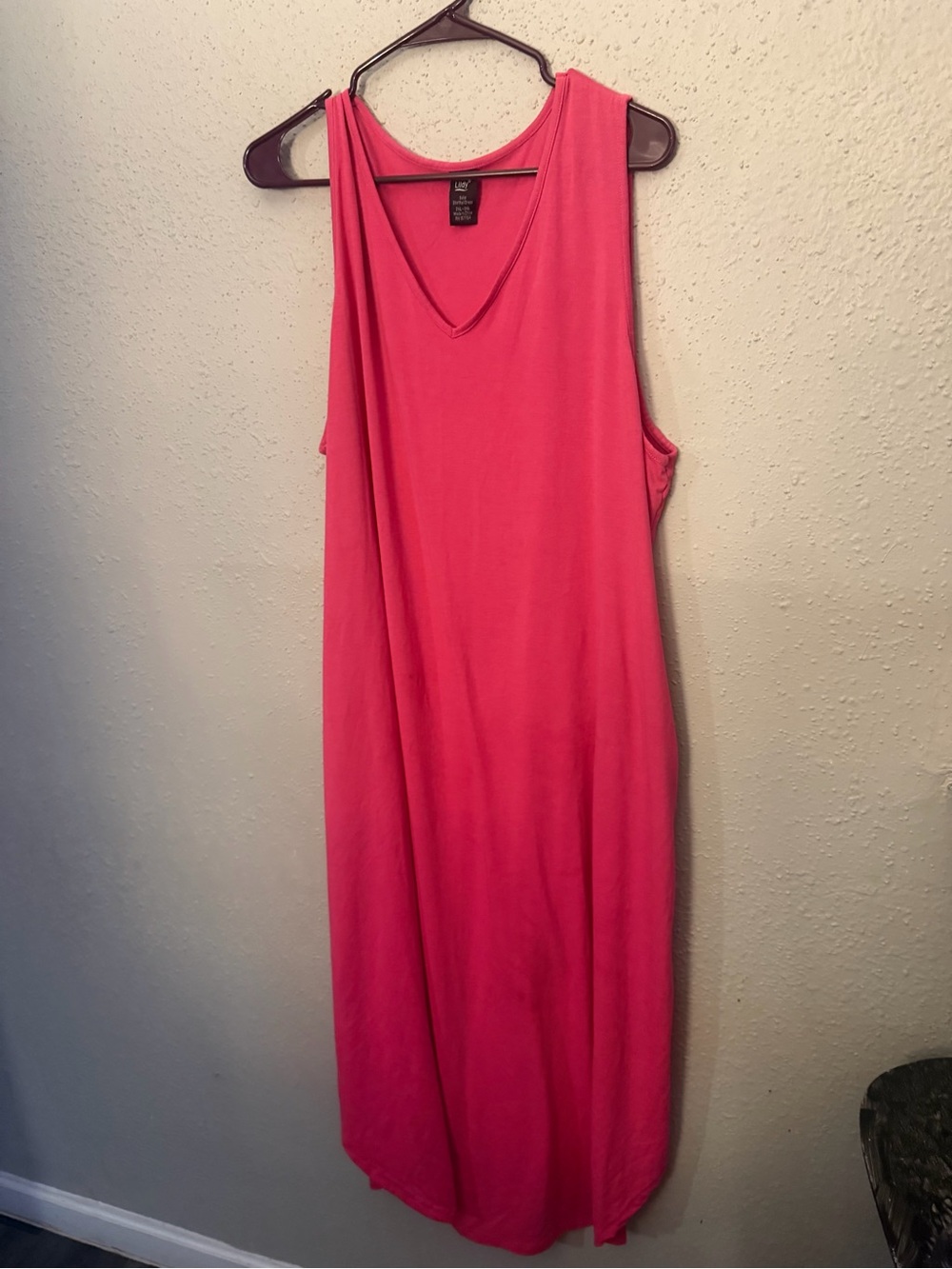 Sleeveless V-Neck Maxi Dress in Bright Pink